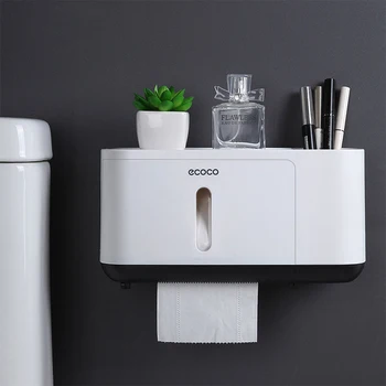

Paper Towel Dispenser Wall Mounted Paper Towel Holder High Capacity Tissue Dispenser with a Storage Table for Bathrooom