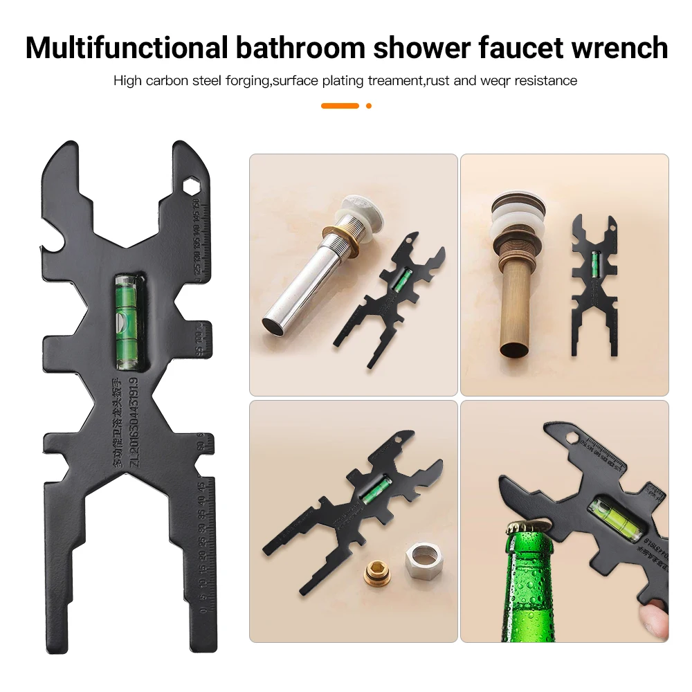 Faucet Wrench Adjustable Faucet Sink Installation Repair Tool Multifunction Tap Backnut Spanner Basin Wrench Plumbing Tools For Bathroom Kitchen Toilet Bowl Sink Faucet And Bottle Opening