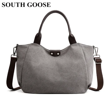 

SOUTH GOOSE New Women Canvas Handbag Female Leisure Crossbody Messenger Bags Large Capacity Ladies Travel Bags Casual Tote Bag
