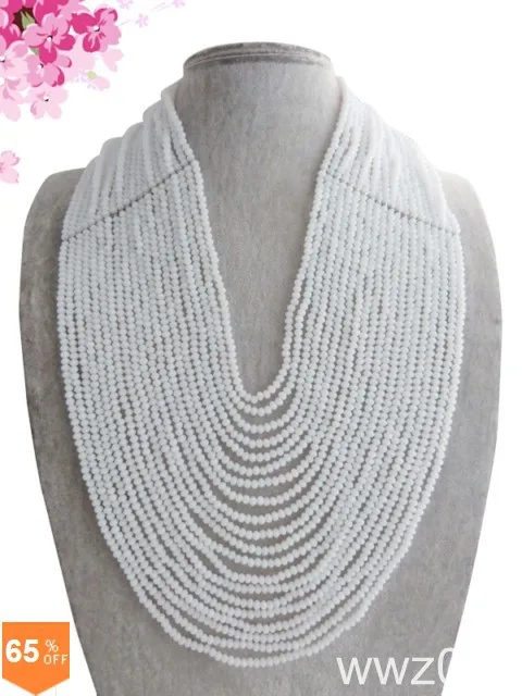Charms 20 Layers White African Beads Jewelry Set Fashion Women Party/Engagement Occasion Jewelry Set
