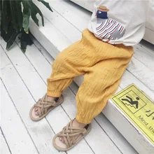 Детская одежда; стиль; коллекция года; Летние противомоскитные штаны для младенцев; мужские и женские брюки в складку для малышей; брюки для малышей