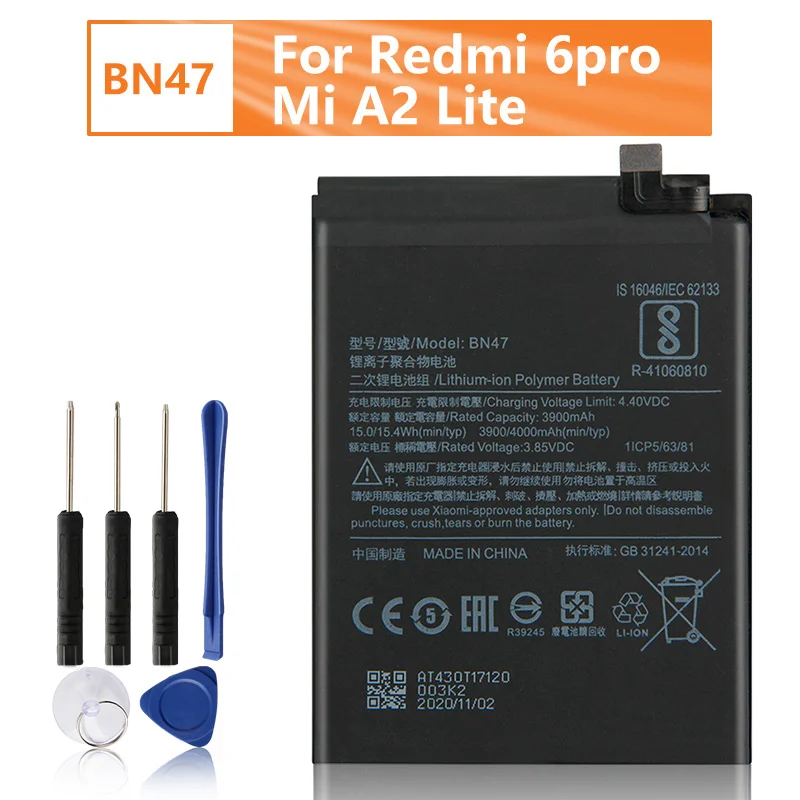 Сменный аккумулятор BN47 для Xiaomi Redmi 6 pro Hongmi Pro Red Rice Mi A2 lite 4000 мАч | Мобильные телефоны