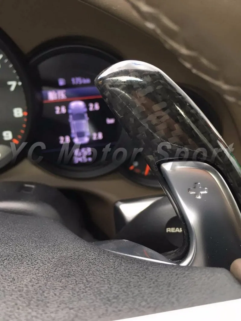 Porsche 911 997 991.1 918 970 971 Panamera 958 Cayenne Sport Model GT3RS Extended PKD Shift Paddle DCF Twill Weave Glossy Finish  (11)