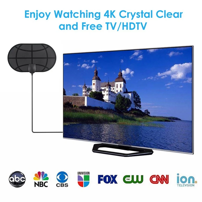Мини HD ТВ антенна DVB T2High коэффициент усиления tv DTV коробка цифровой антенны ЕС США