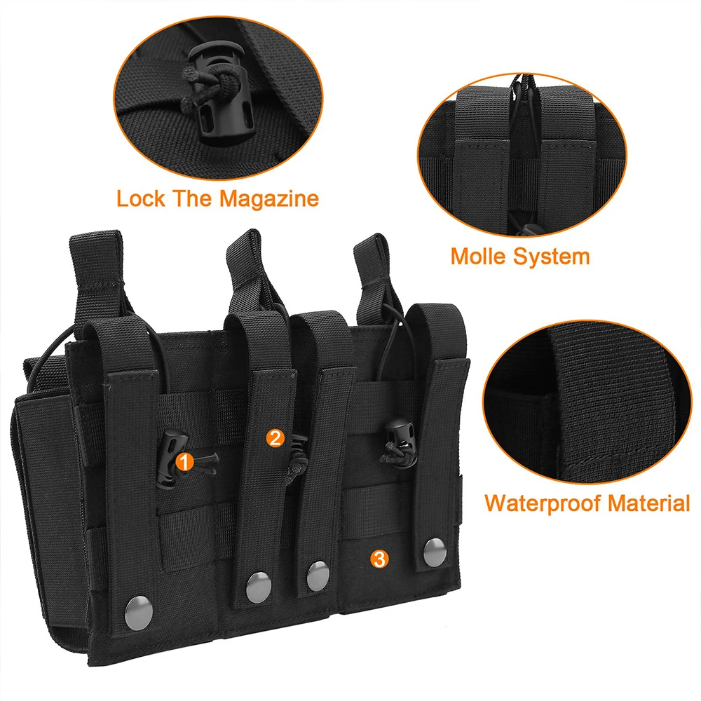 1000D Tactical Double/Triple Mag Pouch Molle Open-Top Triple Magazine Pouch Rifle Carrier Holster for M4 M14 M16 AK magazine pouch ammo pouch molle pouch