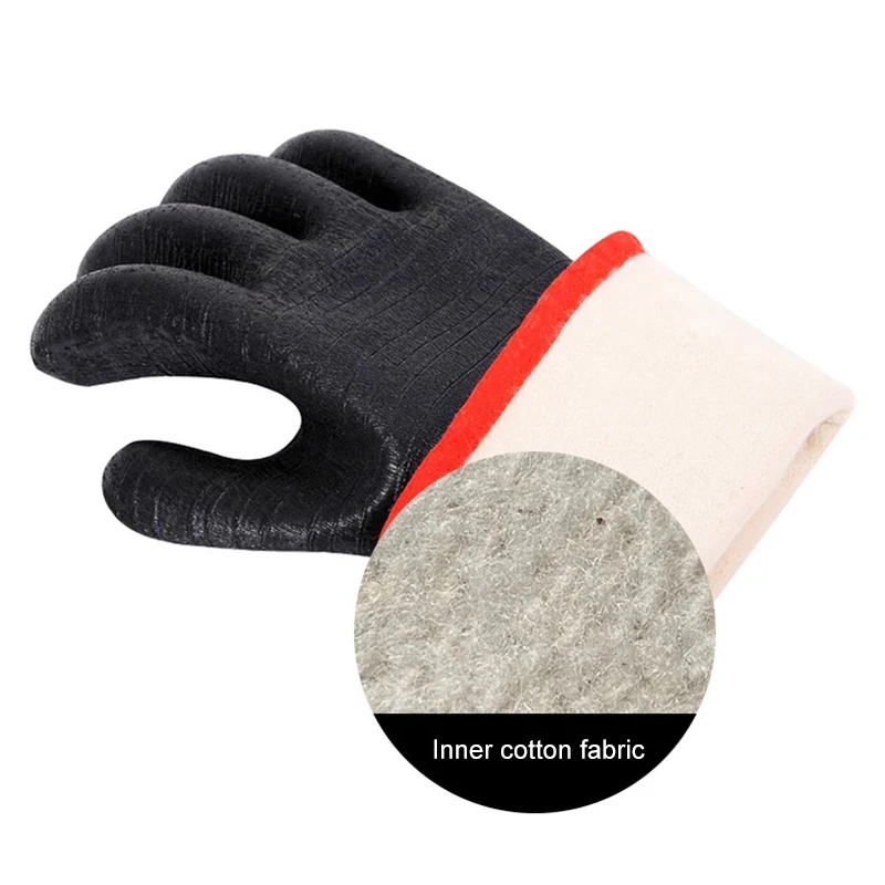 Guantes de barbacoa, guantes de silicona resistentes al calor, guantes  largos impermeables para horno de cocina con capa interior de algodón para