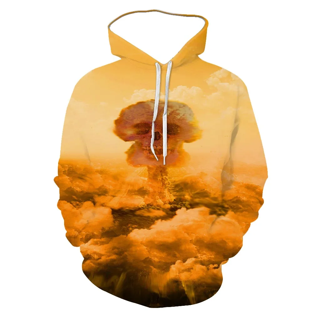 

Exploding Skull Print For Men's Hoodie Men Clothing Hoodie With Long Sleeve The Streets Of Leisure Autumn 3D Printed Hoodie