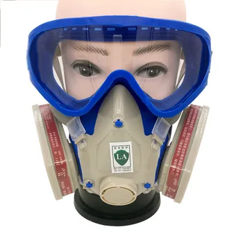 

Men Women Dustproof Non-Removable Anti PM2.5 Full Face Cover Mouth Gas Masks Respirator Glasses Workplace Safety Protective Mask
