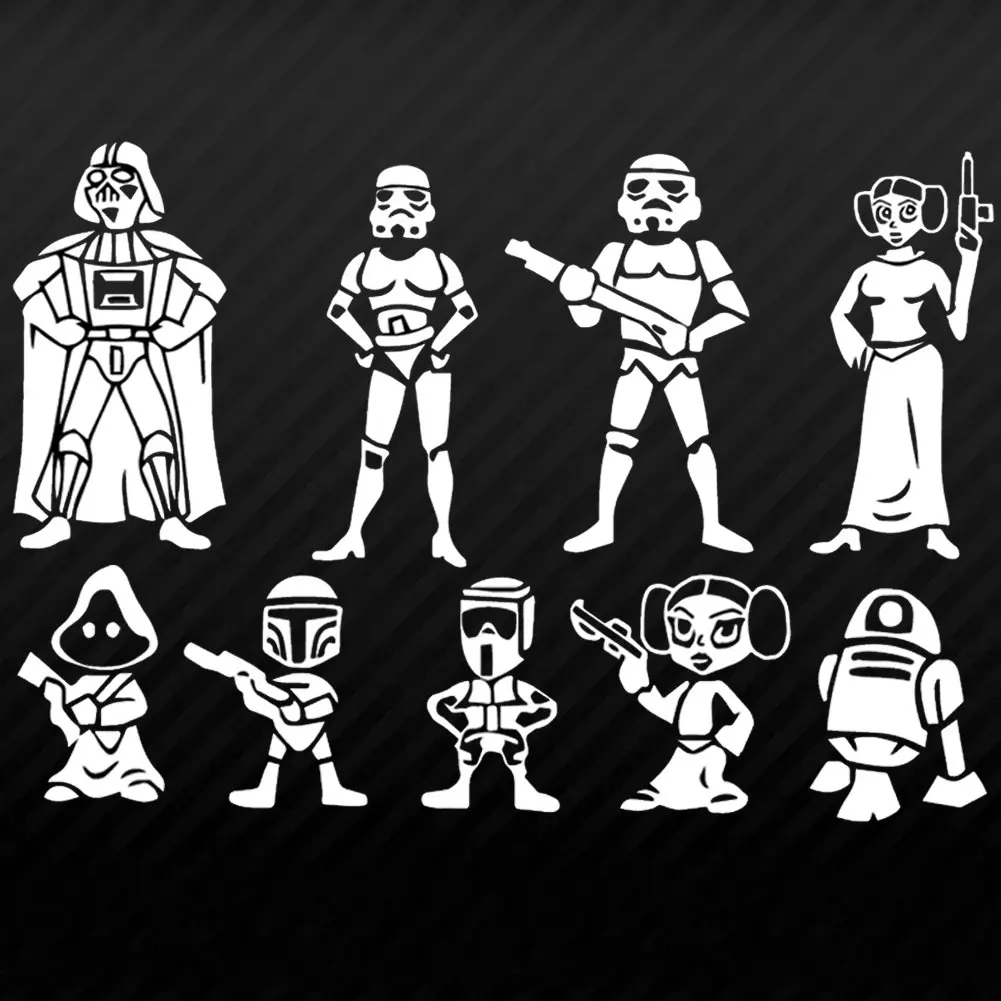 Star Wars Family Character PVC Vinyl Car Sticker - 7CM x 30CM - Funny Car Window Decoration - Car Styling Decals image 2