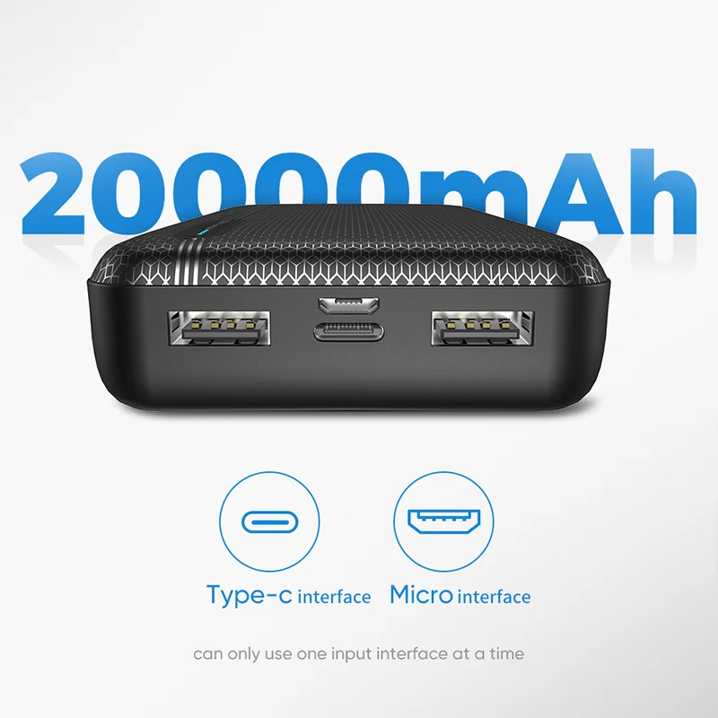 Joyroom Power Bank 20000mAh 2 USB Powerbank 10000mah Mico Type-c Batterie Externe Portable Charger