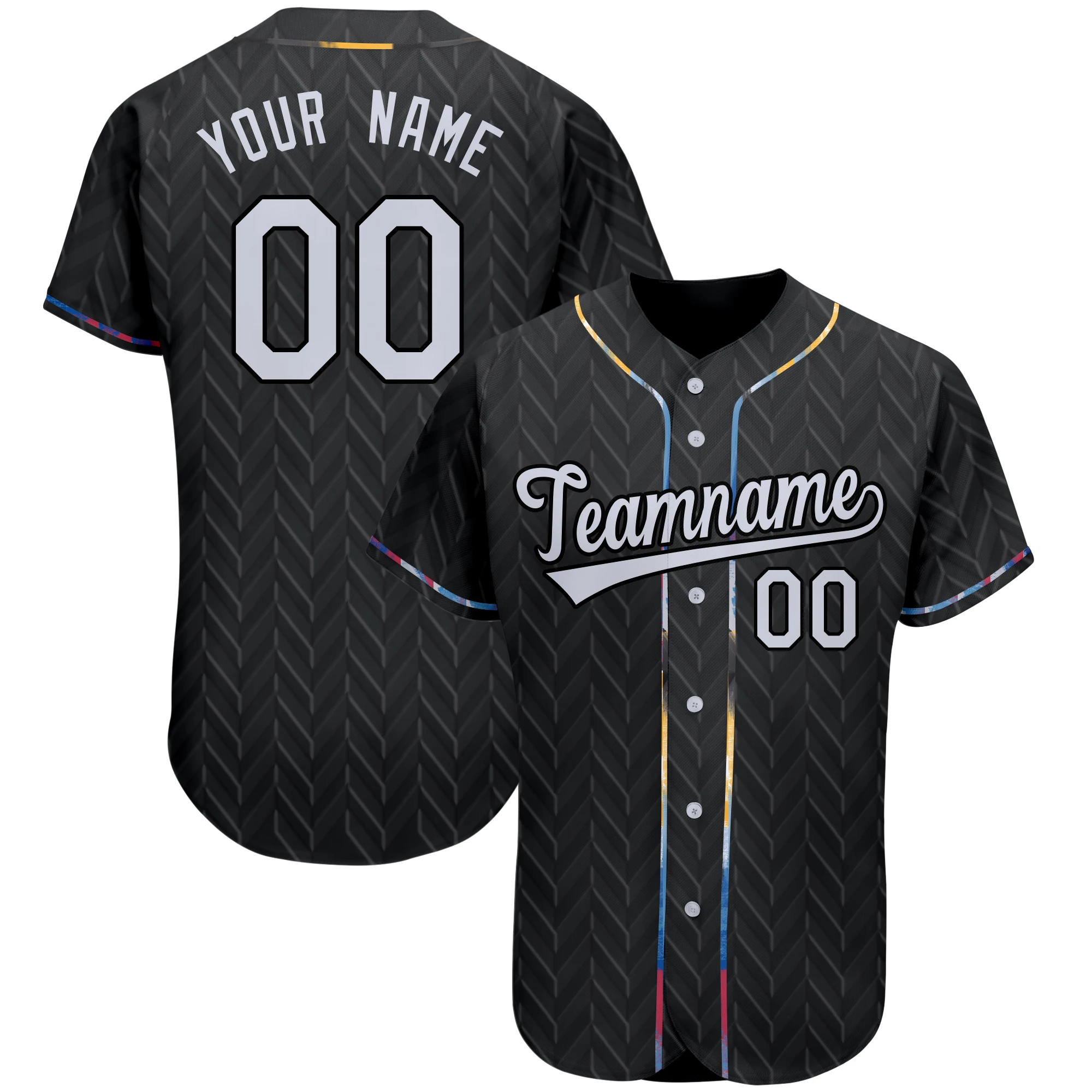 Baseball Jersey Print Team Name and Number Diamond Shading Skin-friendly for Male/Women/Child Casual Pop Shirts