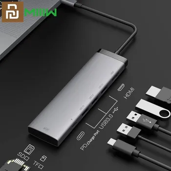 

Miiiw 7 In 1 USB-C Hub Docking Station Adapter With 4K HDMI HD Display/USB-C Power Delivery/USB 3.0/SD/TF Card Reader