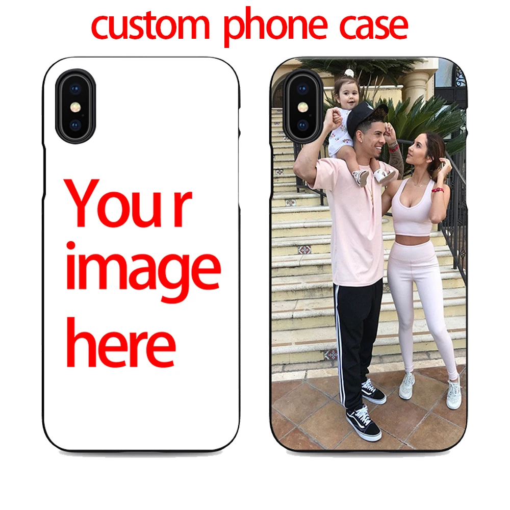 

ace family make my own cell phone case you custom for iPhone X XR XS MAX 6 7 8 plus 5 6s design your own black photo cheap cover