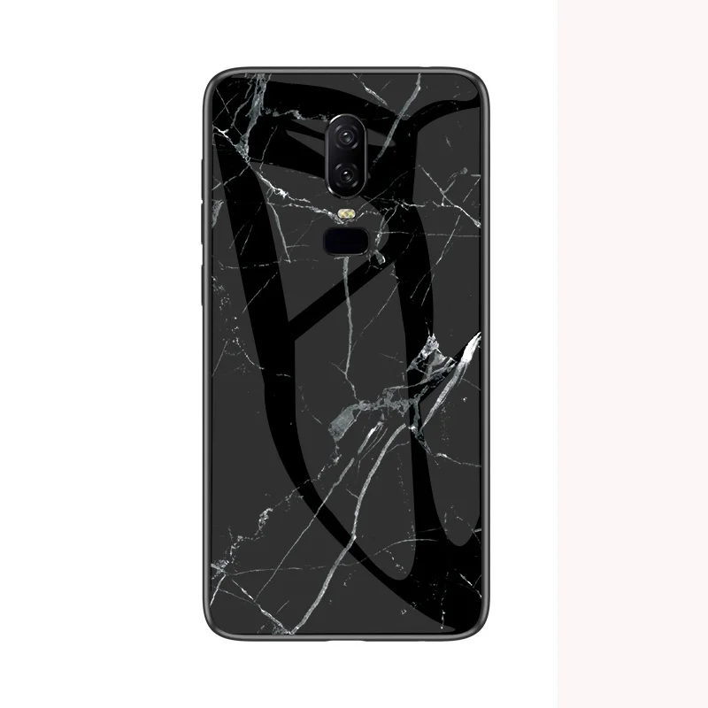 Черный Чехол для Oneplus 6T mlaren, мраморный жесткий чехол из закаленного стекла для Oneplus One Plus 1+ 6, чехол с градиентом, защитный чехол на заднюю панель телефона - Цвет: Черный
