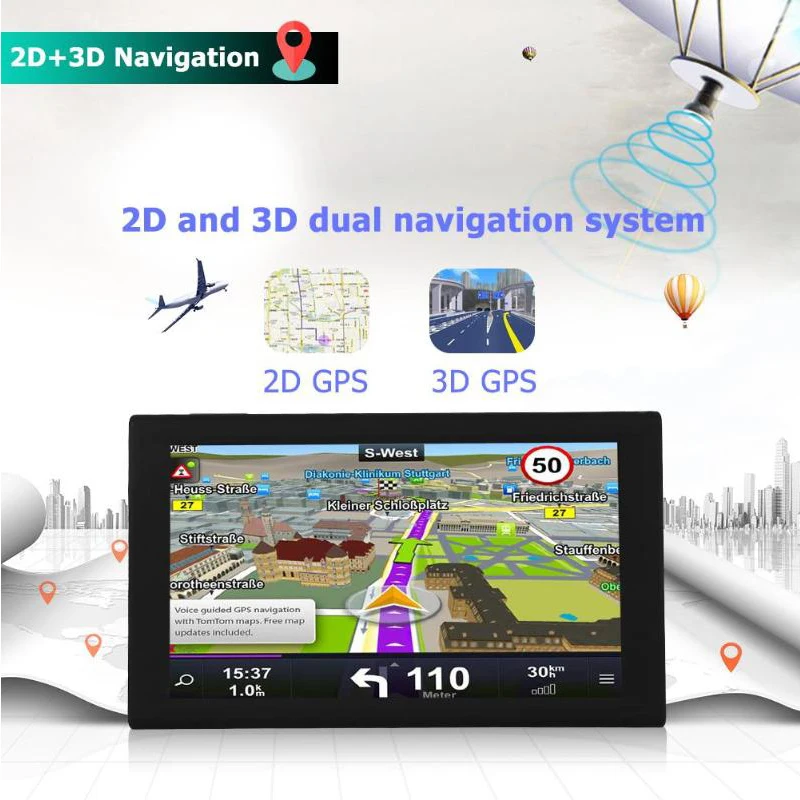 

Car GPS Navigator 9 Inch FM Radio 256MB 8GB HD Touching Screen Voice Reminds NJ88