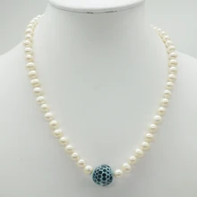 Классический, популярный, последний 1 шт, натуральный пресноводный барочный жемчуг ожерелье 17"