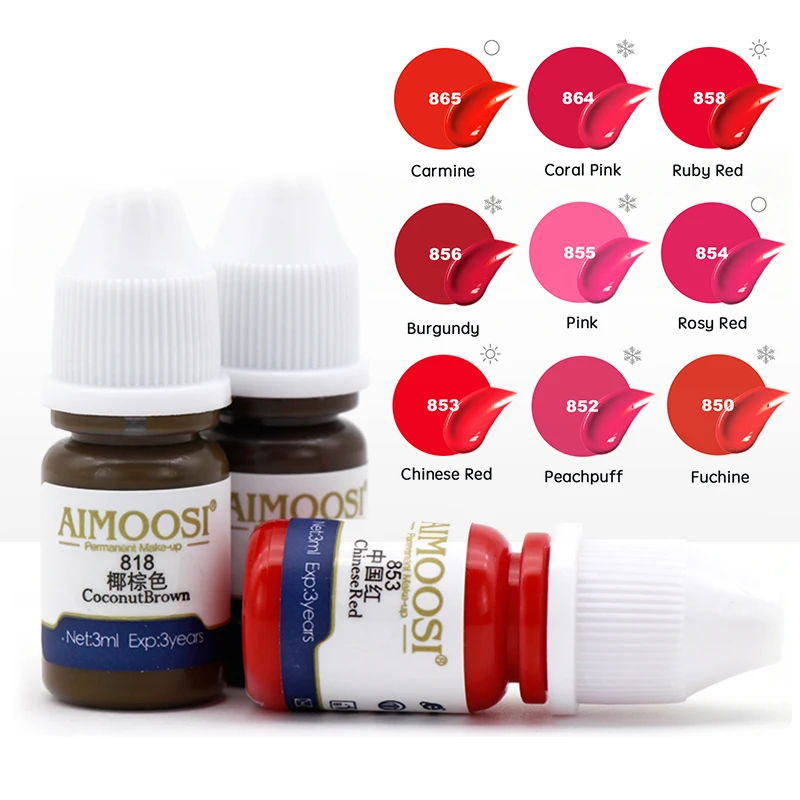 Aimoosi 3 мл PMU пигмент Milkly 35 цветов для перманентного макияжа бровей и подводки глаз