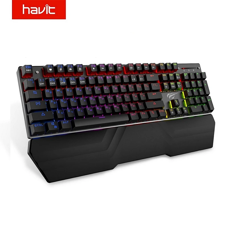 HAVIT Mechanical Keyboard 87/104 keys Blue or Red Switch Gaming Keyboards for Tablet Desktop Russian/US sticker|Keyboards| - AliExpress