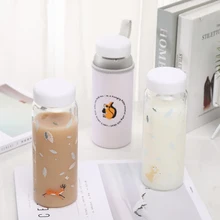 Небольшой свежий прекрасный цветок сосуд Ins Fengshui чашки комплект чашек портативный предотвращения утечки мультфильм Измельчить стекло