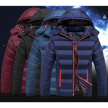 

Men Winter Padded Coat Thicken Warm Fashion Jackets Removable Hooded New Jacket Casual Zipper Pockets Cotton Coats Plus Size