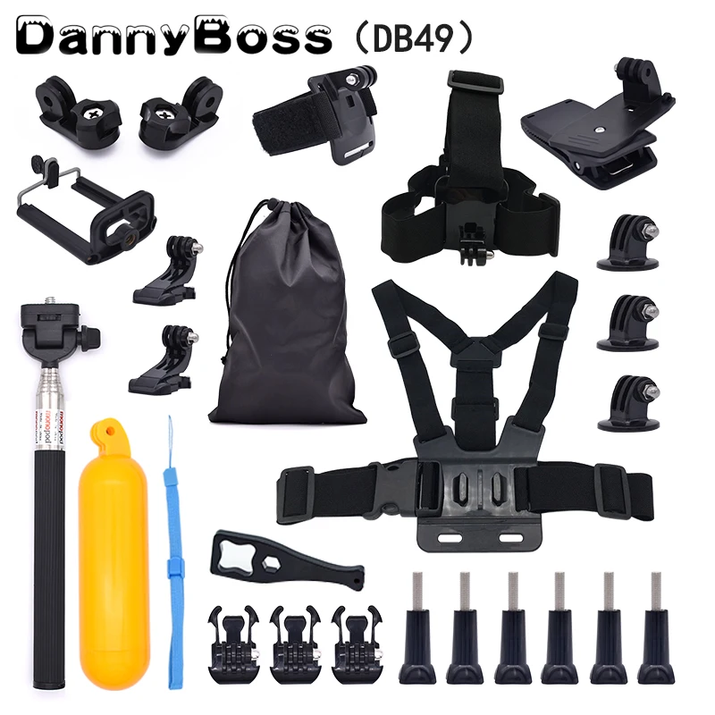 

Action Camera Accessories Tripod Monopod Floating bobber Head Wrist Chest Strap Mount for GoPro Hero 7 6 5 Xiaomi Yi 4K Sjcam