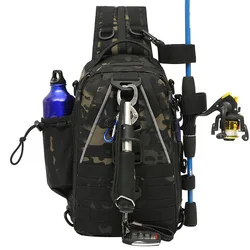 Fishing Tackle Bag Travel Back Rod Fishing Gear Bag Double Shoulder Waterproof Tactical Lure Cross Body Chest Bag 2022