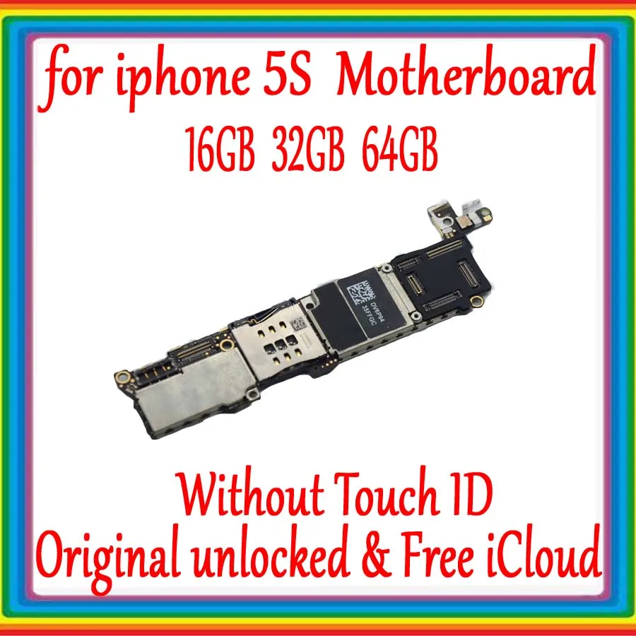 Для iphone 5S материнская плата разблокированная материнская плата с сенсорным ID/NO Touch ID, для iphone 5S логическая плата хорошо протестирована