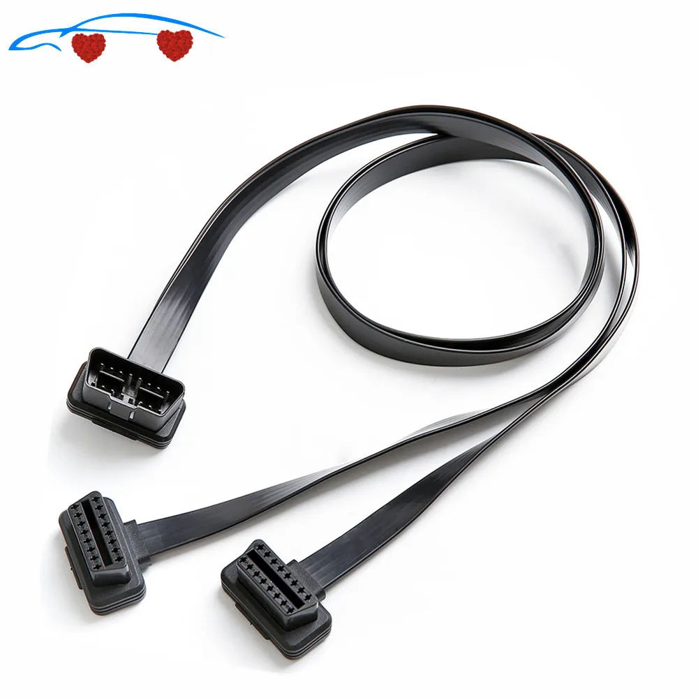 Супер Elm327 OBD II OBD2 16 контактный разветвитель удлинитель 1 штекер и 2 гнезда адаптер
