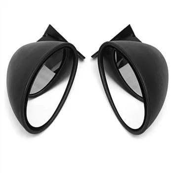 

Universal Classic Car Door Side Rear View Mirrors Kit White W/ Matte Black Shell