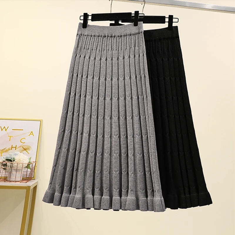 Good Quality Vintage Women 2022 Spring Autumn Winter Knitted Black Gray