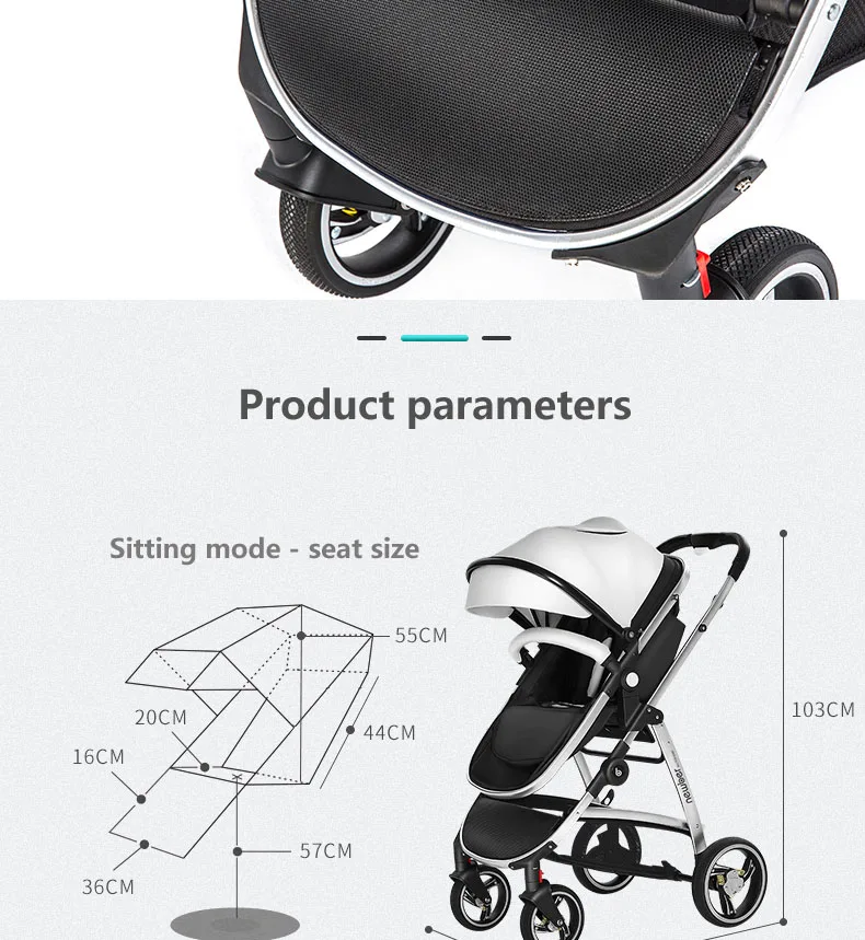 Детская коляска может сидеть и складывать складной легкий высокий пейзаж зима новорожденный ребенок коляска