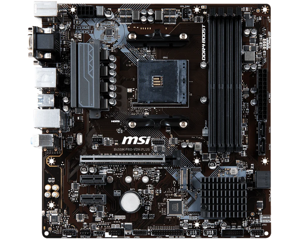 New MSI B450M PRO-VDH PLUS original motherboard Socket AM4 DDR4 USB2.0 USB3.1 64GB B450 Desktop motherborad