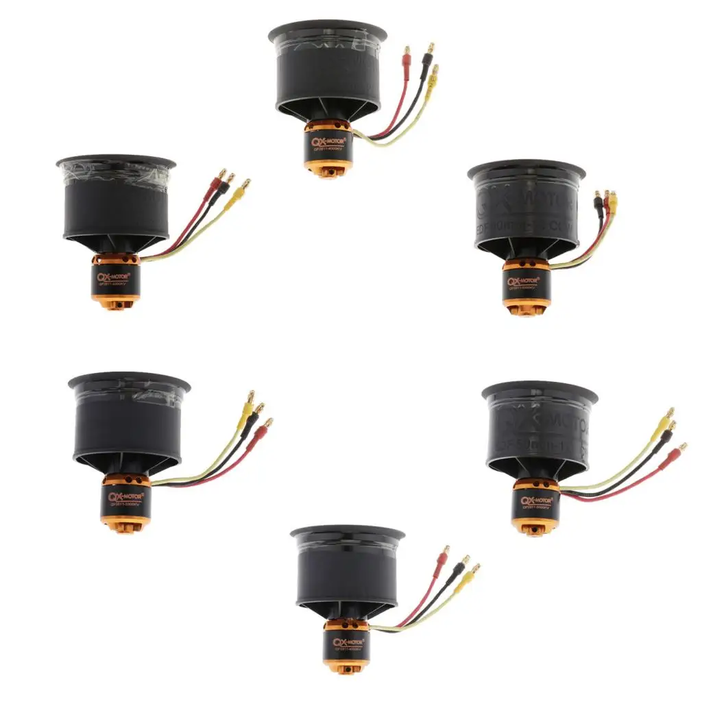 5-Blade 50mm Duct Fan Brushless Motor For RC EDF Jet AirPlane 5-Blade 50mm Duct Fan Brushless Motor For RC EDF Jet AirPlane