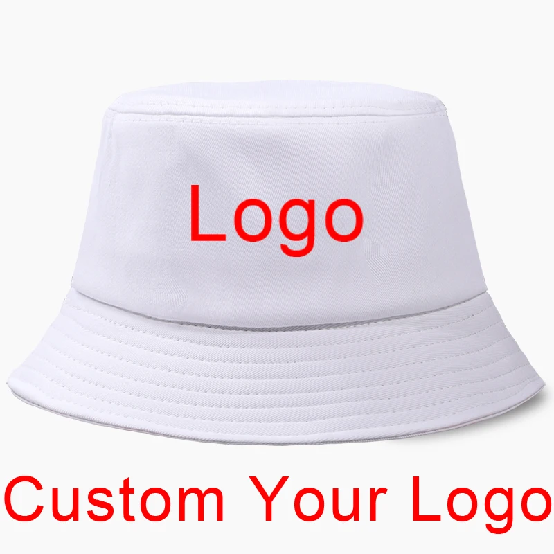 Custom Your Design Logo Bucket Hat Panama custom made Cap Women Men White Black Cotton Outdoor Sunscreen Customize Hats Caps