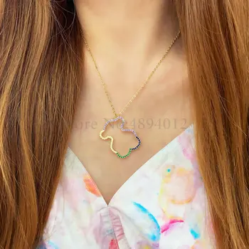 

Women Fashion Zircon Necklaces Cute Bear Design Popular Pendants Two Colors Can Choose