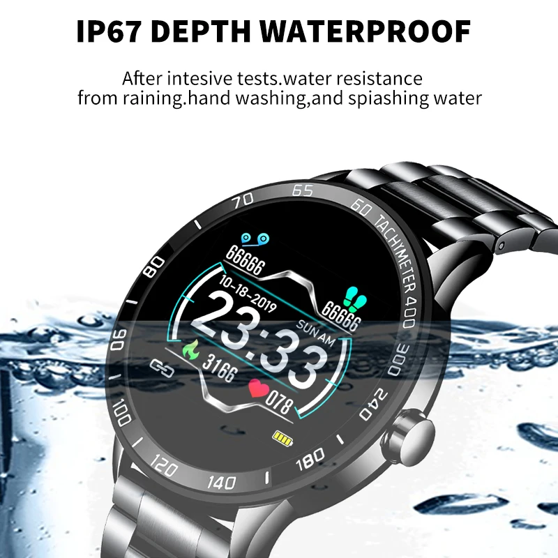 LIGE Neue Stahl Gürtel Smart Uhr Männer Herz Rate Blutdruck Gesundheit Überwachung Sport Wasserdichte Smartwatch fitness tracker + Box