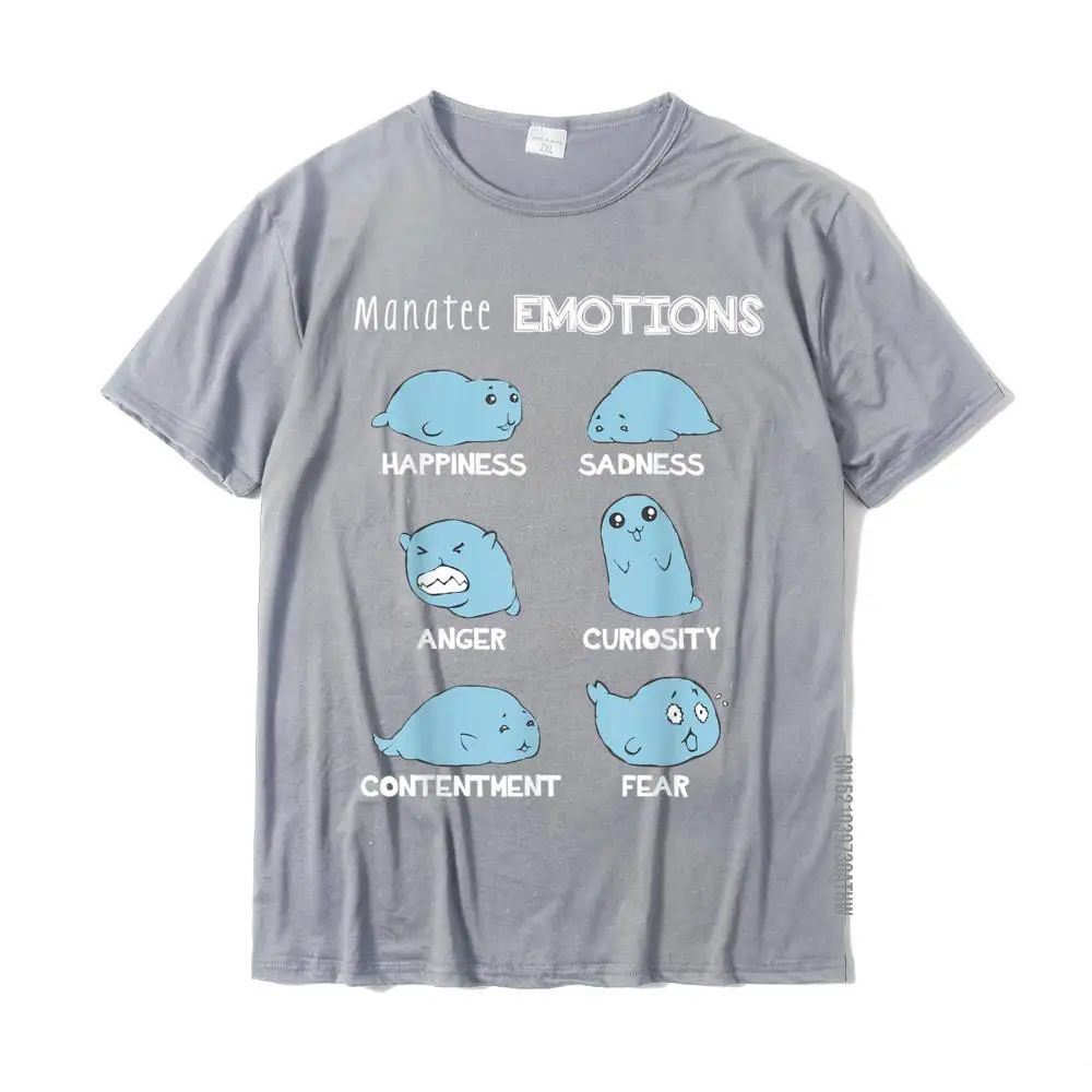 Casual Normal Mens Tshirts New Arrival Lovers Day Short Sleeve O Neck Cotton Fabric Tops T Shirt Casual T Shirt Funny Manatee Emotions Unique Sea Cow Gift Idea T-Shirt__MZ18264 grey