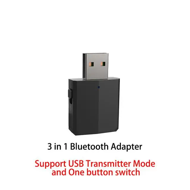 USB Bluetooth 5,0 передатчик для телевизора 3,5 мм Мини Автомобильный Bluetooth aux-приемник стерео музыка с меняющимся переключателем Беспроводные адаптеры - Цвет: black