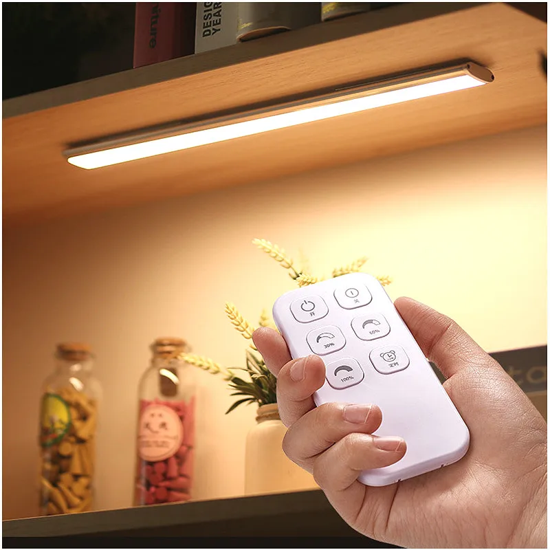 Remote Control Under Cabinet Lighting Wireless 6 Pack, 20-LED Dimmable  Closet Lights Rechargeable Under Counter Light, Stick on Touch Night Light