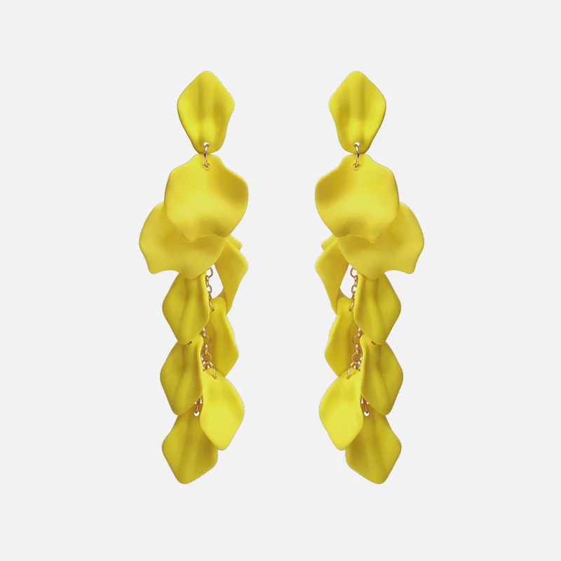 Ztech 32 летние желтые кисточки камень кристалл цветок Эффектные серьги для женщин ручной работы висячие Висячие серьги Свадебные украшения