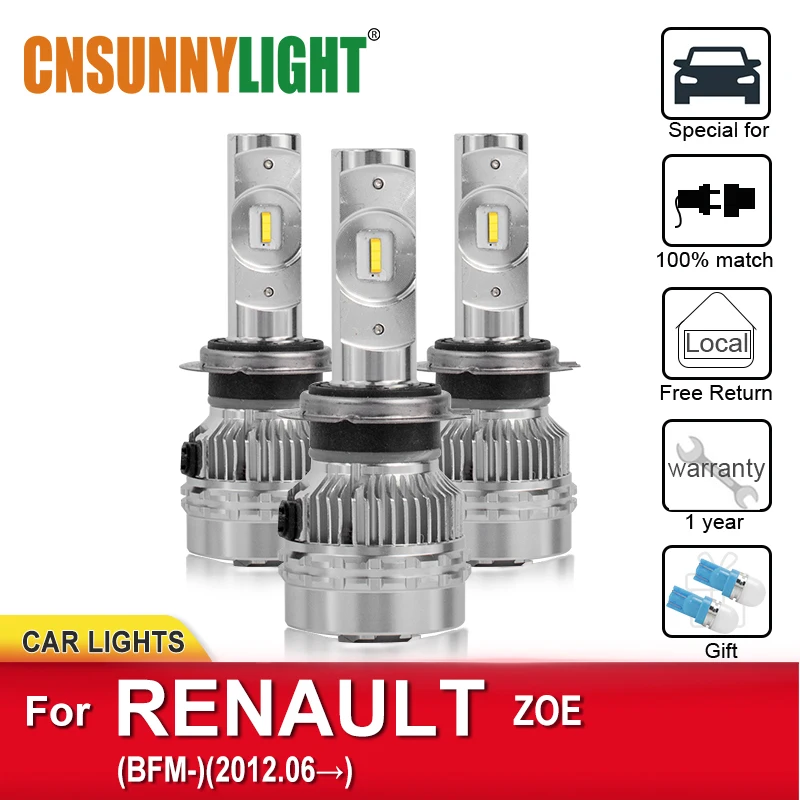 

CNSUNNYLIGHT Canbus LED Car Headlight Bulbs For RENAULT ZOE BFM From 2012.06 High Low Beam Car Light Lamps Car-Styling Headlamp