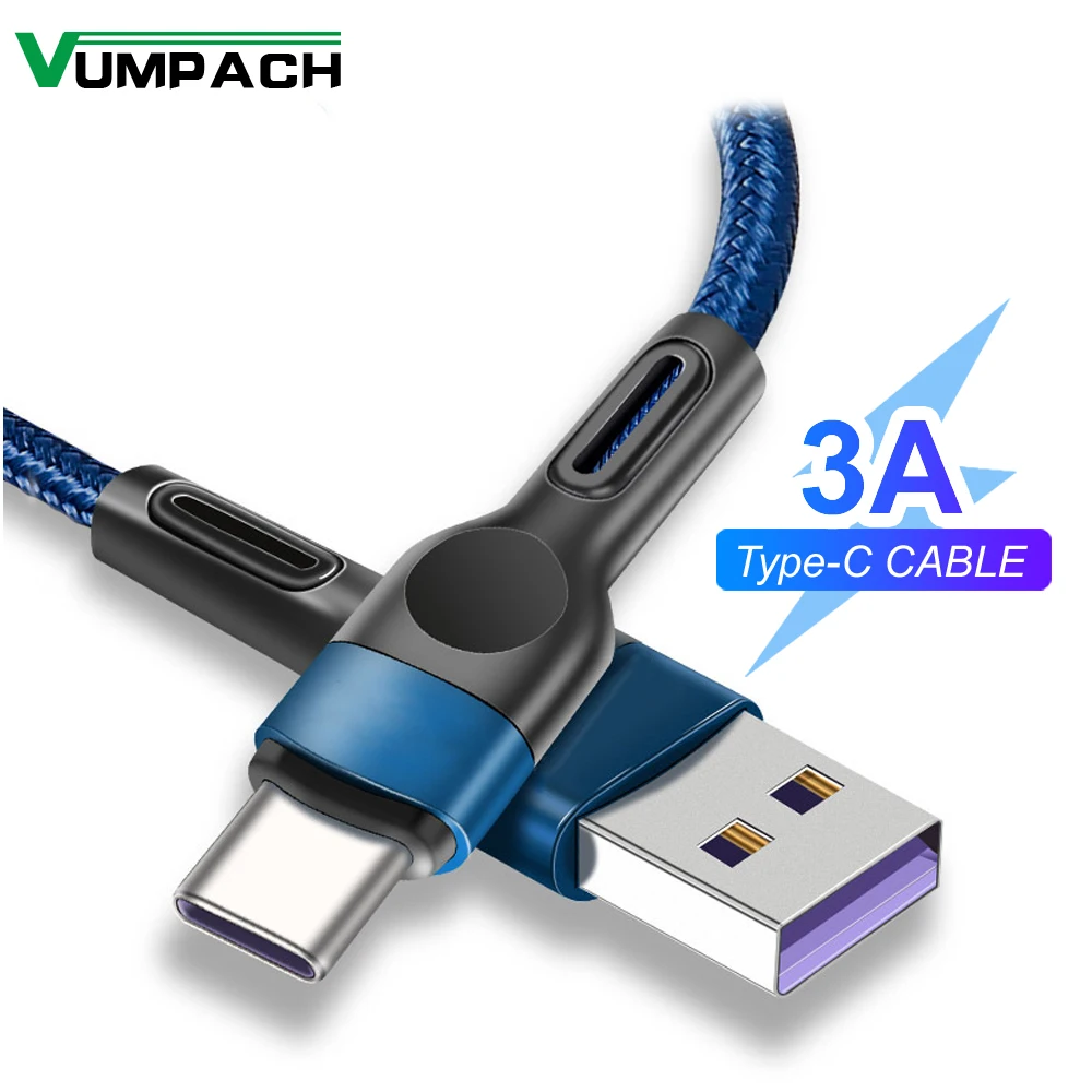 Кабель Usb type-c Нейлоновый 3 А для Samsung s21 s20 A51 xiaomi mi 10  Мобильные телефоны