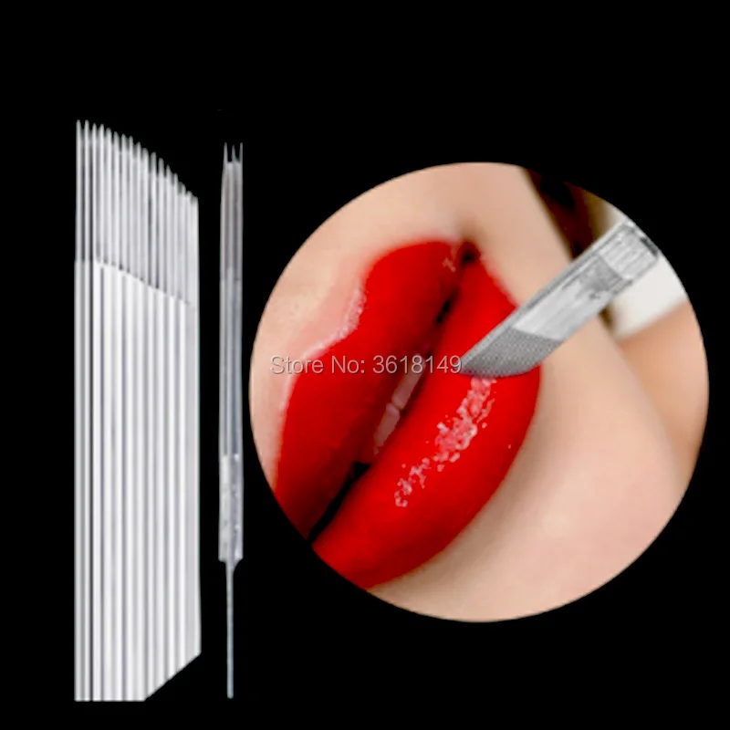 

0.25mm Microblading Needles Bevel 17/18 Flex Lamina Tebori 0.3mm Tattoo Blades 14 flex Permanent Makeup Eyebrow Lip Embroidery