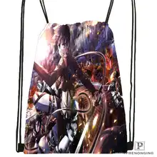 Пользовательские Eren Jaeger Shingeki No Kyojin Аниме походная сумка на шнурке милый рюкзак дети ранец(черная спина) 31x40 см#2018612-01-30
