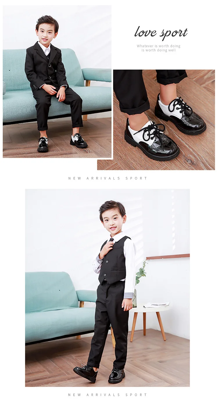 boy sandals fashion New Kids Leather Shoes for Boys Formal Oxford Shoes Fashion Lace Uo Children Casual Leather Shoes Girls Moccasins Wedding Shoes children's sandals near me