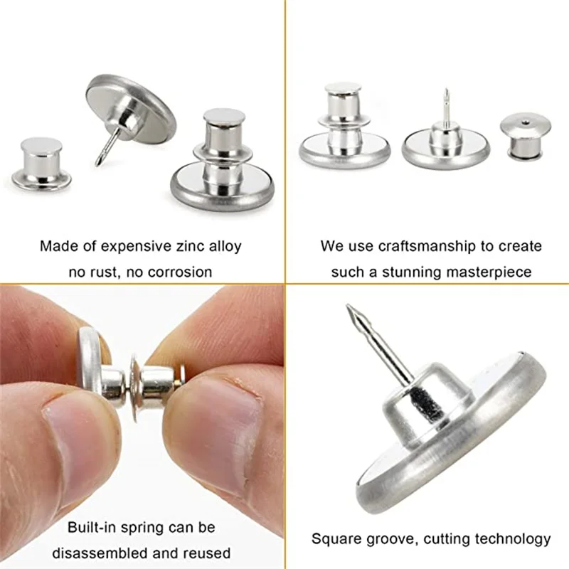 Botones desmontables ajustables para Jeans, botones de Metal sin clavos  para ropa, accesorios de costura Diy, 2 piezas