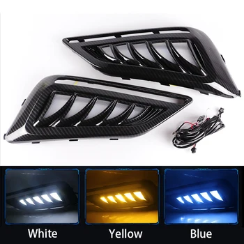 

ECAHAYAKU 1Pair LED DRL Daytime Running Light for MorrisGarages MG6 MG 6 2017 2018 2019 2020 DC 12V with Yellow Turn Signal Lamp