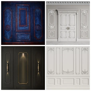 

Laeacco Dark Blue Retro Chic Wall Birthday Party Wedding Baby Portrait Photo Backgrounds Photography Backdrops For Photo Studio