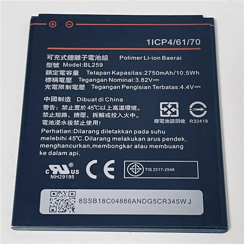 Аккумулятор 3 82 в 2750 мАч BL259 для Lenovo A3900 A3900D A3910 A3910e70 A3910t30 A3690 A3580 A3860 A3890|Аккумуляторы