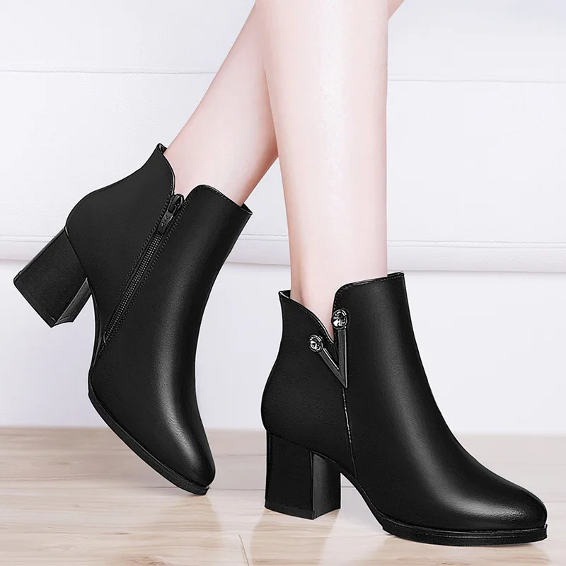

Gucci Tianlun Ann Martin Boots Women's England Wave Short Boots 2019 Autumn And Winter New Style High-Heel Huidong Women's Boots